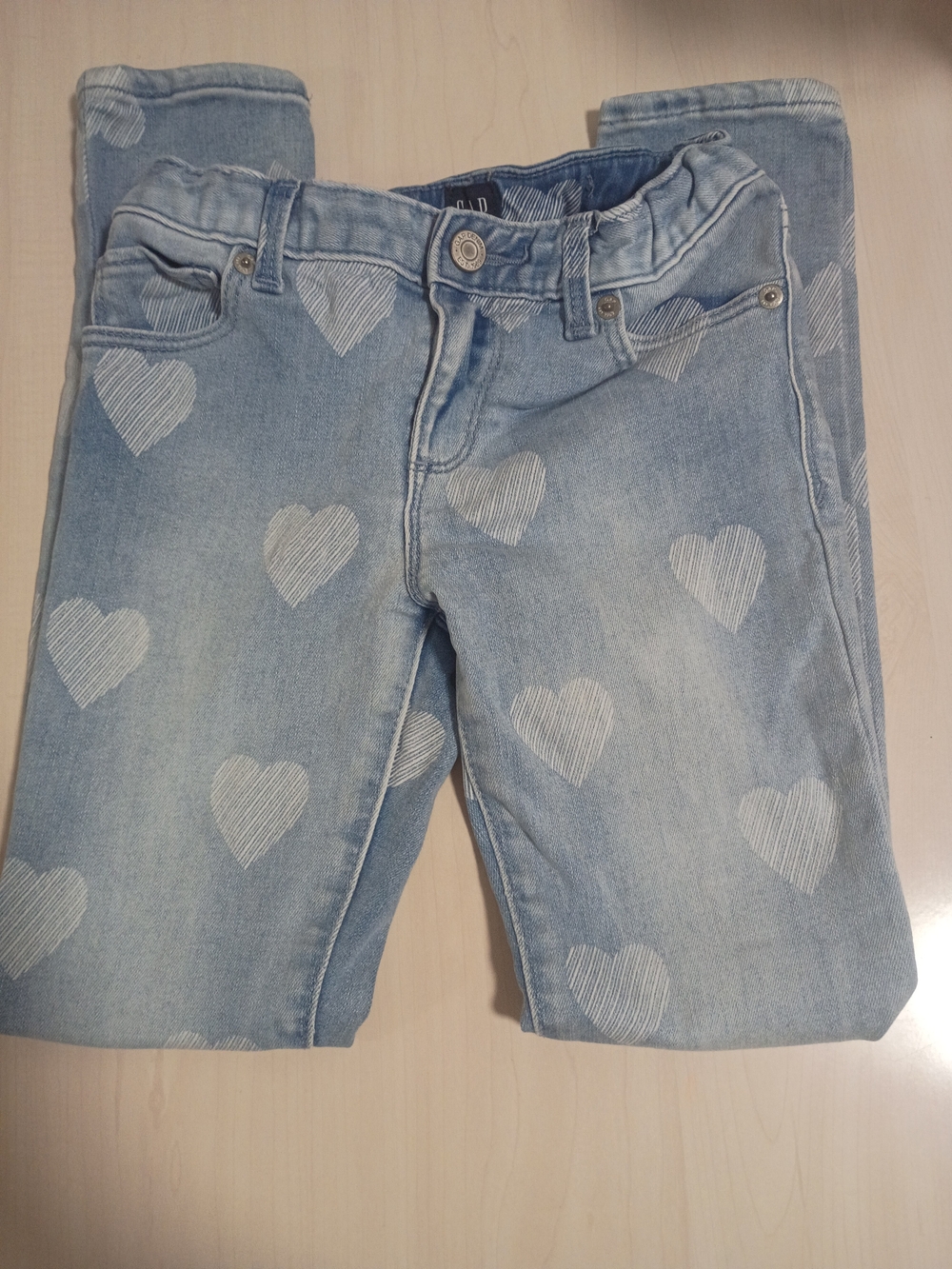 GAP Light Blue Heart Print Kids Jeans
